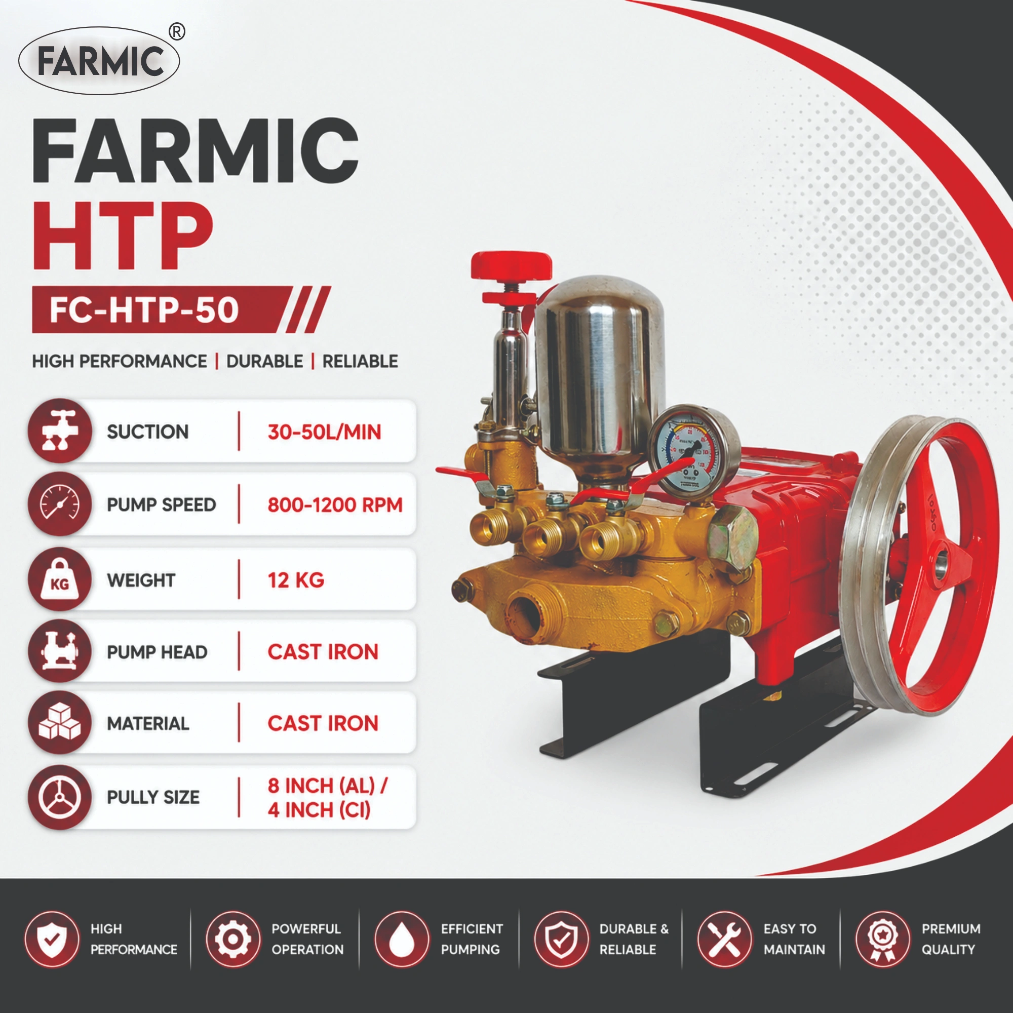 FARMIC HTP Pump FC-HTP-50 | Agriculture,Orchard,Car & Bike Washing
