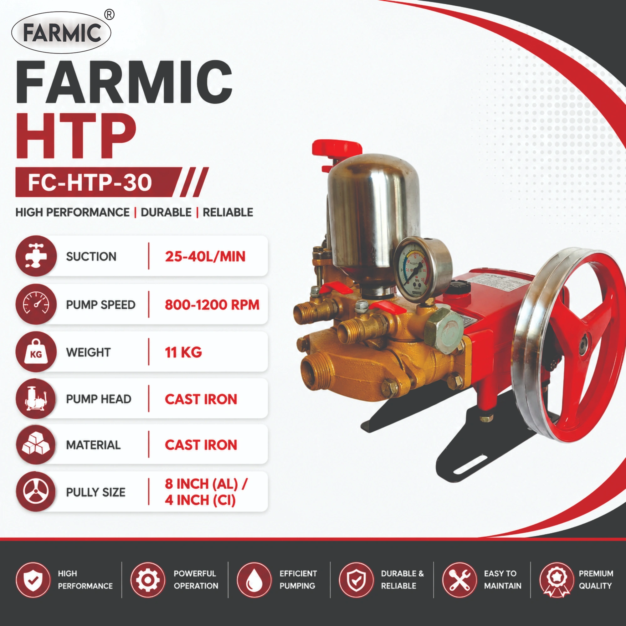 FARMIC HTP Pump FC-HTP-30 | Agriculture,Orchard,Car & Bike Washing