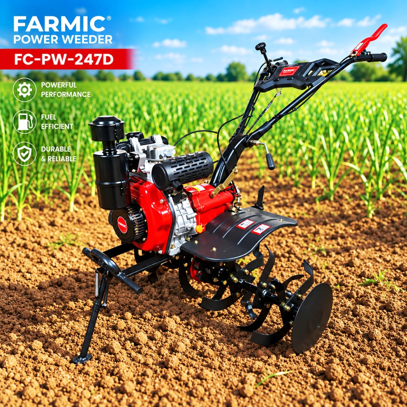 FARMIC - 7 HP Power Weeder for Weeding and Tilling FC-PW-247D