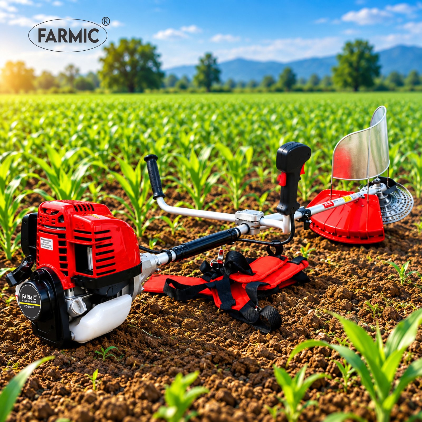 FARMIC FC-BC-35I Side Pack Brush Cutter | 35cc Petrol Engine